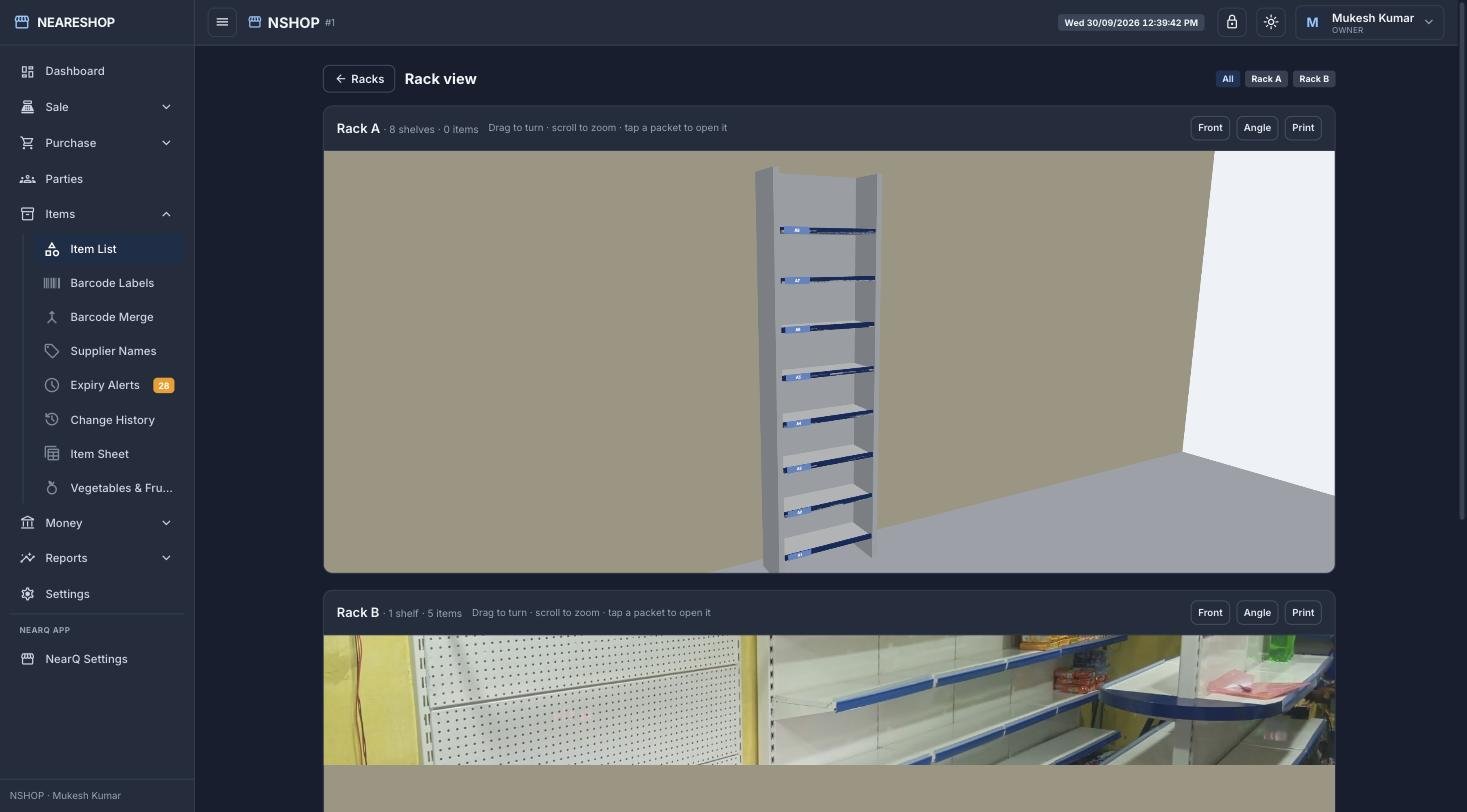 What sits on which rack, and how much of it.